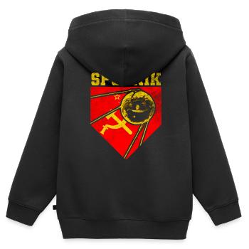 Sputnik 1 Satellit - Kinder Premium Organic Zip Hoodie - Schwarz - Hinten - AI Model Kid Male (0cm)