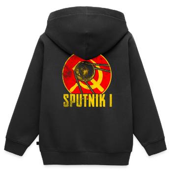 Sputnik 1 Satellit - Kinder Premium Organic Zip Hoodie - Schwarz - Hinten - AI Model Kid Male (0cm)