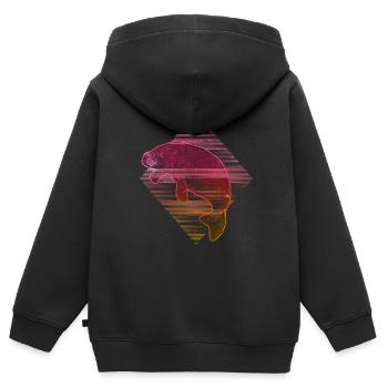 Manatee - Manatee - Kids Premium Organic Zip-up Hoodie - black - Back - AI Model Kid Male (0cm)