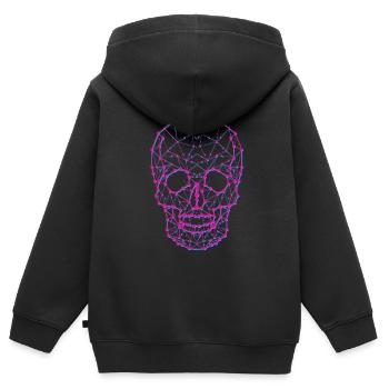 Polygon Schädel - Kinder Premium Organic Zip Hoodie - Schwarz - Hinten - AI Model Kid Male (0cm)