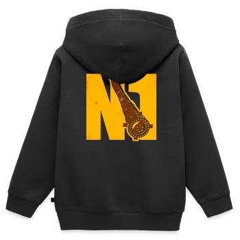Missile N1 Union soviétique - Sweat Premium à capuche zippé enfant bio - noir - Dos - AI Model Kid Male (0cm)