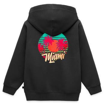 Miami - Sweat Premium à capuche zippé enfant bio - noir - Dos - AI Model Kid Male (0cm)