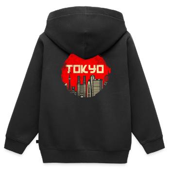 Tokio Japan - Kinder Premium Organic Zip Hoodie - Schwarz - Hinten - AI Model Kid Male (0cm)