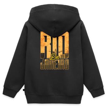 Rio de Janeiro - Sweat Premium à capuche zippé enfant bio - noir - Dos - AI Model Kid Male (0cm)