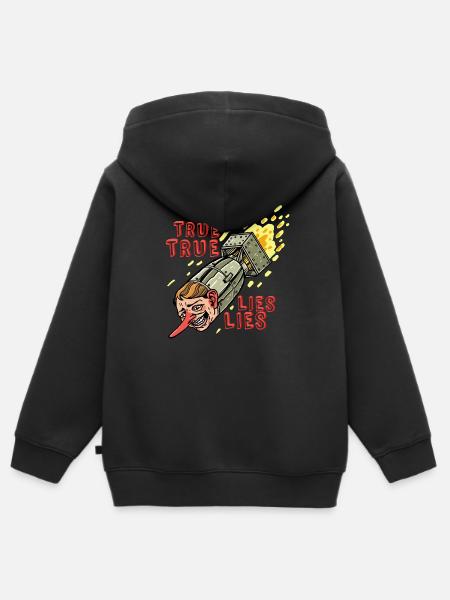 WAHRE LÜGEN - Kinder Premium Organic Zip Hoodie - Schwarz