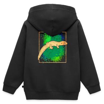 Salamander - Kinder Premium Organic Zip Hoodie - Schwarz - Hinten - AI Model Kid Male (0cm)