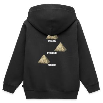 Pyramiden Lustig - Kinder Premium Organic Zip Hoodie - Schwarz - Hinten - AI Model Kid Male (0cm)