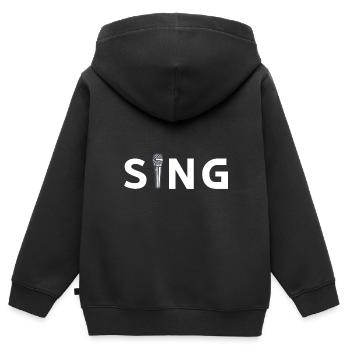 Sing Mikrofon - Kinder Premium Organic Zip Hoodie - Schwarz - Hinten - AI Model Kid Male (0cm)