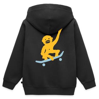 quelque chose de louche - Sweat Premium à capuche zippé enfant bio - noir - Dos - AI Model Kid Male (0cm)