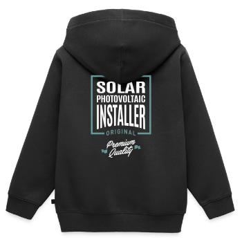 Solar Photovoltaik Installer - Kinder Premium Organic Zip Hoodie - Schwarz - Hinten - AI Model Kid Male (0cm)