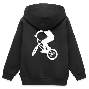BMX - Kids Premium Organic Zip-up Hoodie - black - Back - AI Model Kid Male (0cm)
