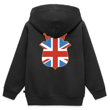 Drapeau angleterre - Sweat Premium à capuche zippé enfant bio - noir - Dos - AI Model Kid Male (0cm)