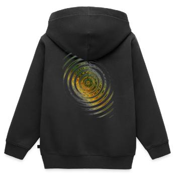 Helle Wellen - Kinder Premium Organic Zip Hoodie - Schwarz - Hinten - AI Model Kid Male (0cm)