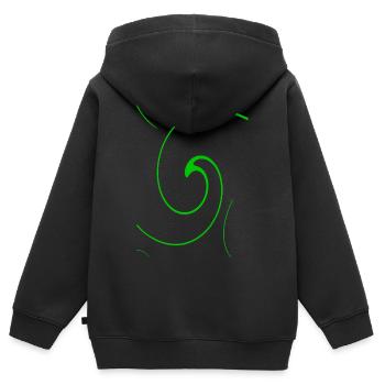 Neon Spirale - Sweat Premium à capuche zippé enfant bio - noir - Dos - AI Model Kid Male (0cm)