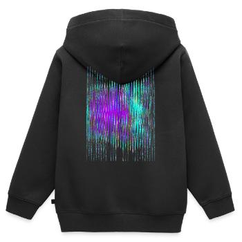 Inverser les ondes sonores - Sweat Premium à capuche zippé enfant bio - noir - Dos - AI Model Kid Male (0cm)