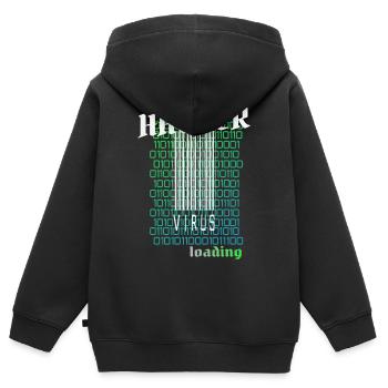 Anonymous, Hacker - Kinder Premium Organic Zip Hoodie - Schwarz - Hinten - AI Model Kid Male (0cm)