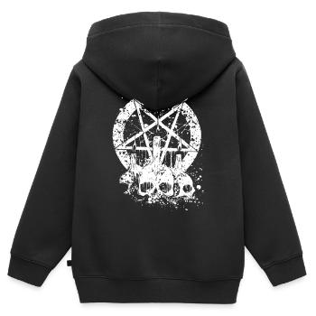 Gothic Skull - Kinder Premium Organic Zip Hoodie - Schwarz - Hinten - AI Model Kid Male (0cm)