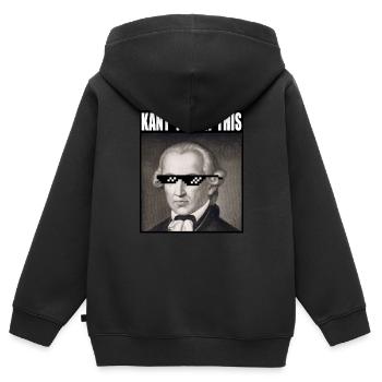 Kant Touch This | Meme | Lustig | Philosophie - Kinder Premium Organic Zip Hoodie - Schwarz - Hinten - AI Model Kid Male (0cm)