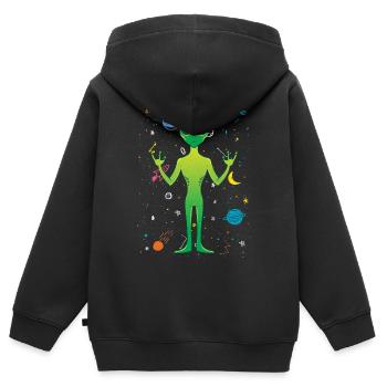 Science Fiction Außerirdische Geschenk Alien - Kinder Premium Organic Zip Hoodie - Schwarz - Hinten - AI Model Kid Male (0cm)