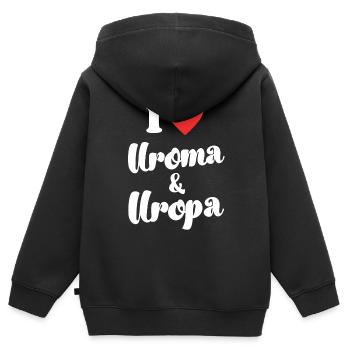 Ich liebe meine Uroma und Uropa Urgroßeltern Baby - Kinder Premium Organic Zip Hoodie - Schwarz - Hinten - AI Model Kid Male (0cm)