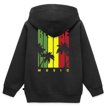 Retro Reggae - Sweat Premium à capuche zippé enfant bio - noir - Dos - AI Model Kid Male (0cm)