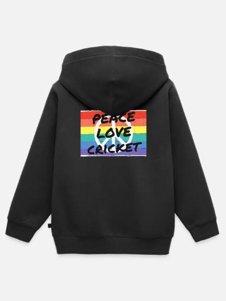 Frieden. Liebe. Kricket - Kinder Premium Organic Zip Hoodie - Schwarz