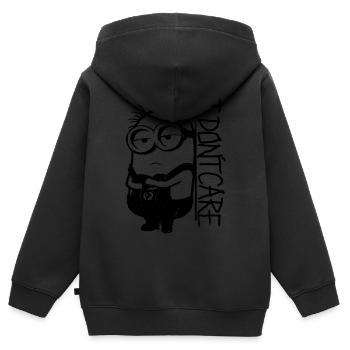 Minions Phil Mir Egal - Kinder Premium Organic Zip Hoodie - Schwarz - Hinten - AI Model Kid Male (0cm)