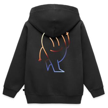 Lustige Bilder Retro Vintage - Kinder Premium Organic Zip Hoodie - Schwarz - Hinten - AI Model Kid Male (0cm)