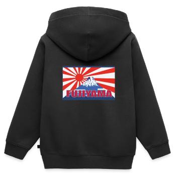 Fujiyama la plus haute montagne du Japon - chemise Fuji cool - Sweat Premium à capuche zippé enfant bio - noir - Dos - AI Model Kid Male (0cm)