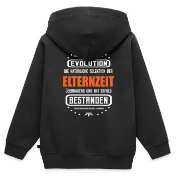 Elternzeit mit Erfolg bestanden T-Shirt - Kinder Premium Organic Zip Hoodie - Schwarz - Hinten - AI Model Kid Male (0cm)