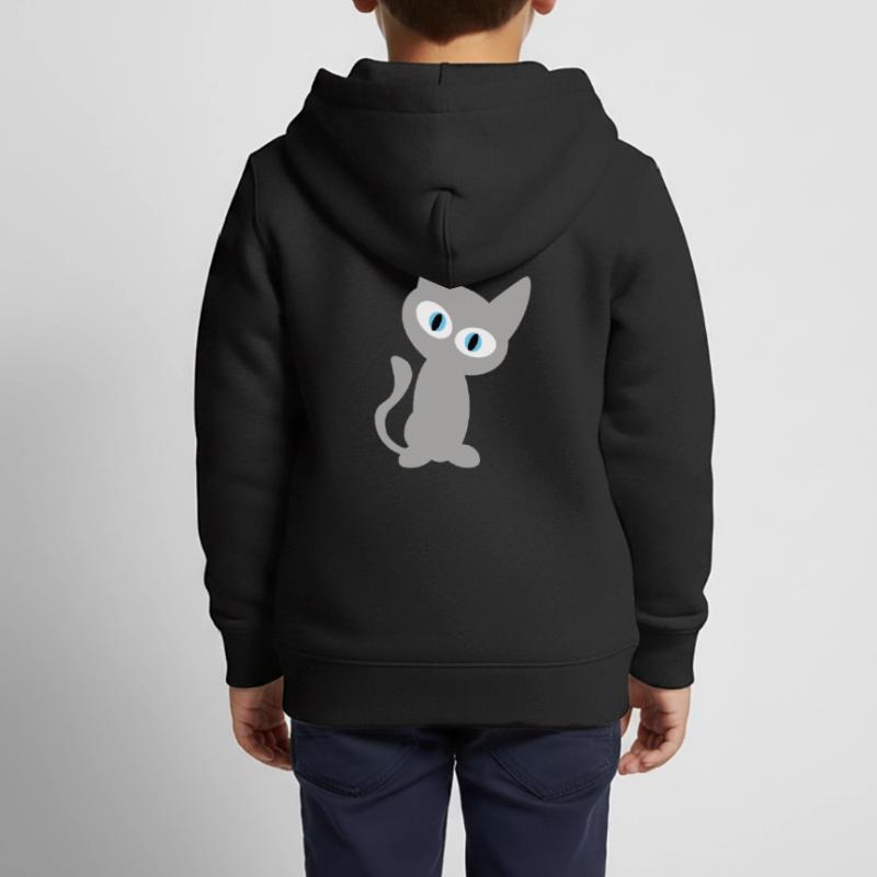 Graue Katze oder Kater als cooles Katzen Design Kinder Premium Organic Zip Hoodie