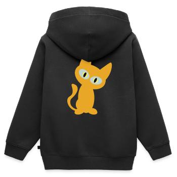 Conception de chat orange pour le fan du chat - gueule de bois - Sweat Premium à capuche zippé enfant bio - noir - Dos - AI Model Kid Male (0cm)