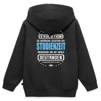 Studienzeit mit Erfolg bestanden - Studium Shirt - Kinder Premium Organic Zip Hoodie - Schwarz - Hinten - AI Model Kid Male (0cm)