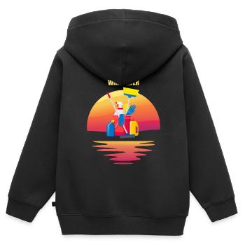 Reinigungskraft Putzfrau - Kinder Premium Organic Zip Hoodie - Schwarz - Hinten - AI Model Kid Male (0cm)