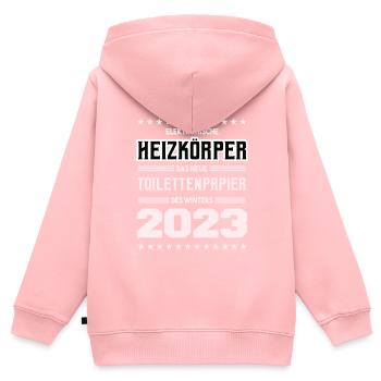 Heizkörper 2023 - Kinder Premium Organic Zip Hoodie - Rosa - Hinten - AI Model Kid Female (0cm)