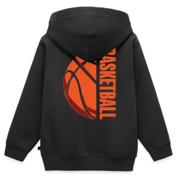 Basketball Basketballer - Kinder Premium Organic Zip Hoodie - Schwarz - Hinten - AI Model Kid Male (0cm)