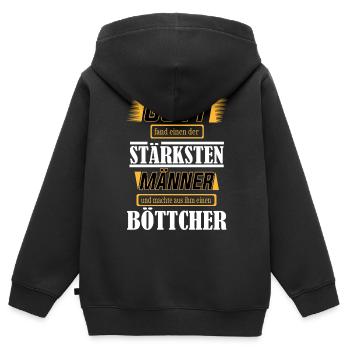 Böttcher, einer der stärksten Männer der Welt - Kinder Premium Organic Zip Hoodie - Schwarz - Hinten - AI Model Kid Male (0cm)