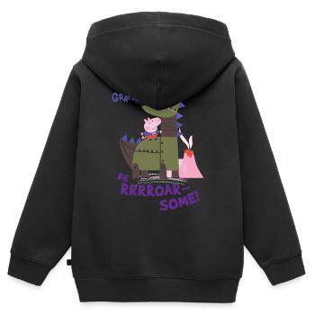 Peppa Pig Dinosaurs Lover - Kids Premium Organic Zip-up Hoodie - black - Back - AI Model Kid Male (0cm)