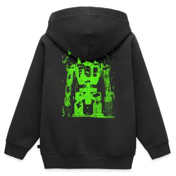 Kampfroboter Roboter Killerrobot used-look - Kinder Premium Organic Zip Hoodie - Schwarz - Hinten - AI Model Kid Male (0cm)