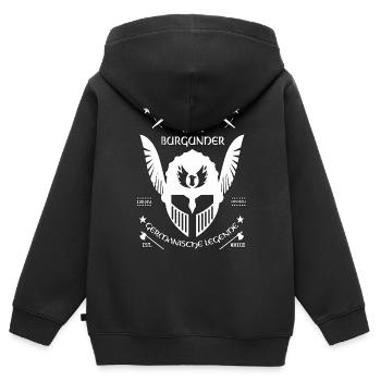 Burgunden - germanische Legenden, Burgunder Design - Kinder Premium Organic Zip Hoodie - Schwarz - Hinten - AI Model Kid Male (0cm)