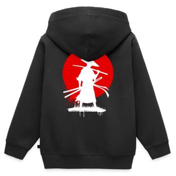 Japanisch Animation Manga Comic Anime Zeichentrick - Kinder Premium Organic Zip Hoodie - Schwarz - Hinten - AI Model Kid Male (0cm)