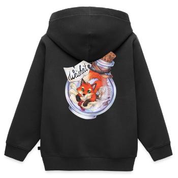 Potion Weisheit Fuchs mit Büchern & Schriftrollen - Kinder Premium Organic Zip Hoodie - Schwarz - Hinten - AI Model Kid Male (0cm)