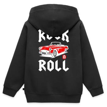 Rock And Roll Classic Car - Kinder Premium Organic Zip Hoodie - Schwarz - Hinten - AI Model Kid Male (0cm)