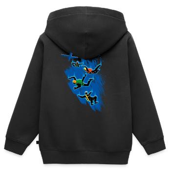 Skydiver - Kinder Premium Organic Zip Hoodie - Schwarz - Hinten - AI Model Kid Male (0cm)