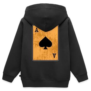 Jackpot Casino Jeux de hasard Jeu de cartes Tour de poker - Sweat Premium à capuche zippé enfant bio - noir - Dos - AI Model Kid Male (0cm)