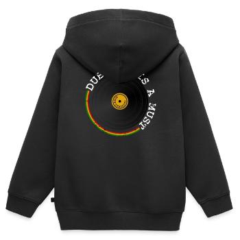 Doublage - Sweat Premium à capuche zippé enfant bio - noir - Dos - AI Model Kid Male (0cm)