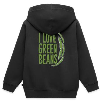 Grüne Bohnen - Kinder Premium Organic Zip Hoodie - Schwarz - Hinten - AI Model Kid Male (0cm)