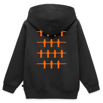 Tischfußballer orange - Kinder Premium Organic Zip Hoodie - Schwarz - Hinten - AI Model Kid Male (0cm)
