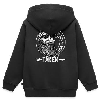 Sorry, dieser Bart ist vergeben - Kinder Premium Organic Zip Hoodie - Schwarz - Hinten - AI Model Kid Male (0cm)
