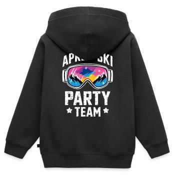 Apres Ski Party Team Skiing Funny Wintersport - Kinder Premium Organic Zip Hoodie - Schwarz - Hinten - AI Model Kid Male (0cm)